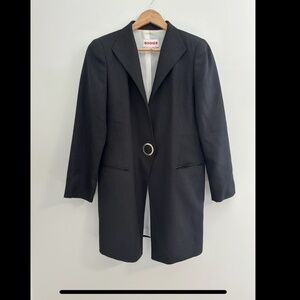 RODIER Black Blazer Women’s size 44 Shoulder Pads Vintage
